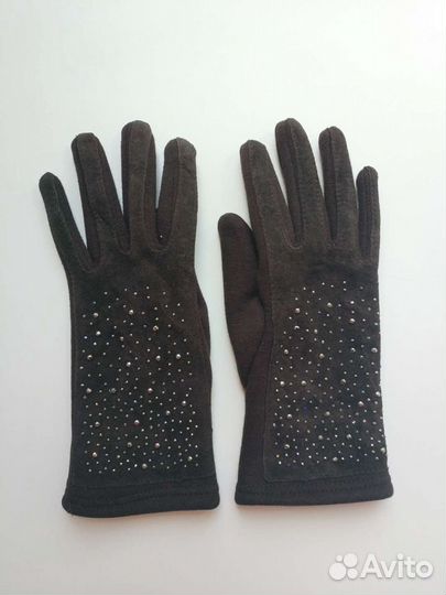 Перчатки коричневые