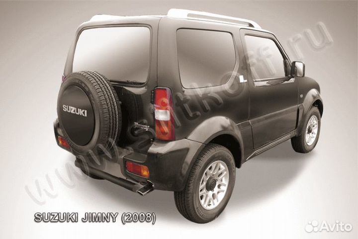 Защита заднего бампера d57 черная Suzuki Jimny (19