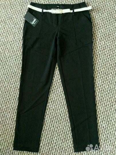 Брюки черные с ремешком