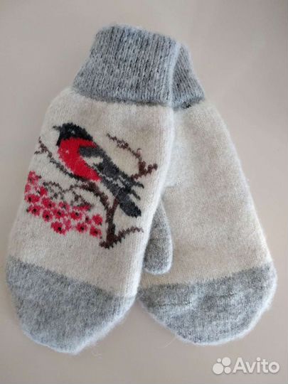 Варежки женские из овечьей шерсти(новые)