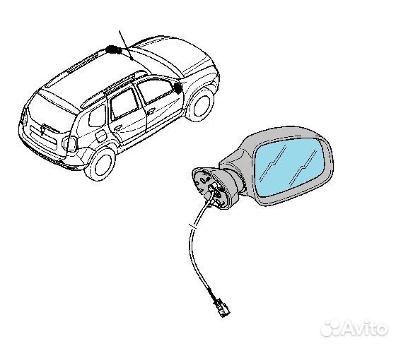 Зеркало заднего вида боковое правое Renault Duster