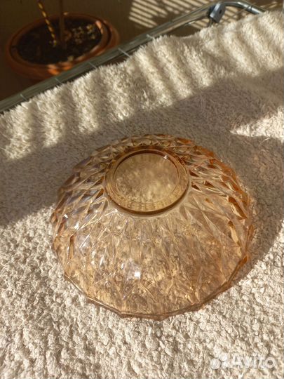 Ваза для фруктов цветное стекло СССР