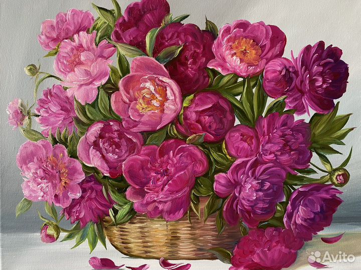 Картина масдом. Пионы