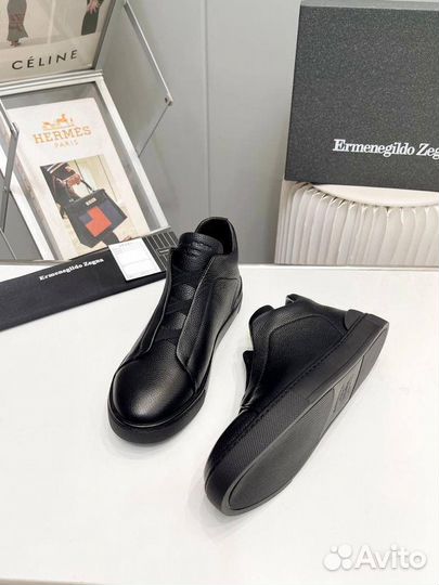 Кроссовки из натуральной кожи Ermenegildo Zegna