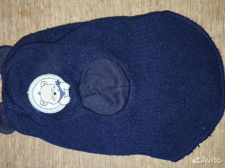 Шапка шлем демисезонная от3мес до 1,5 лет