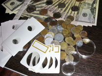Набор иностранных монет капсул холдеров банкнот