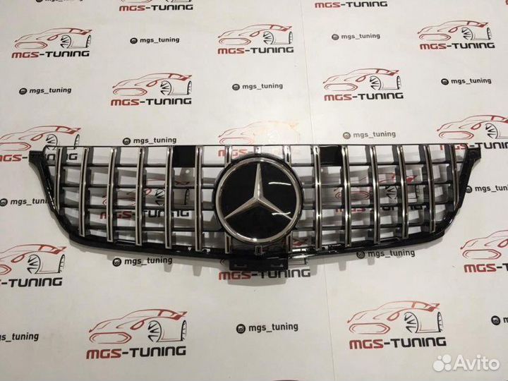 Решетка на Mercedes ML w166 GT Chrome Дистроник