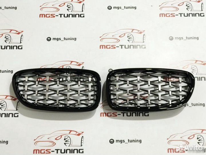 Решетка BMW 5 series F10 Diamond черный обод