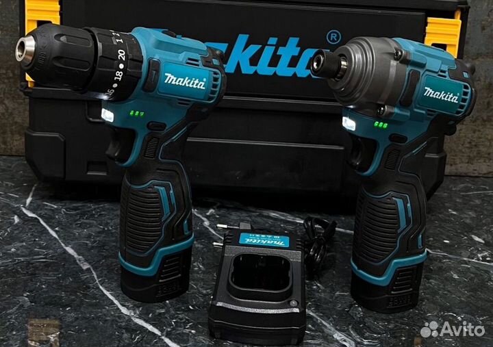 Набор makita 2в1 шуруповерт +винтоверт