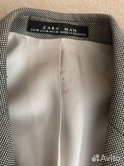 Пиджак zara оригинал мужской шерсть