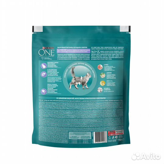 Корм purina ONE для взрослых кошек для красивой ше