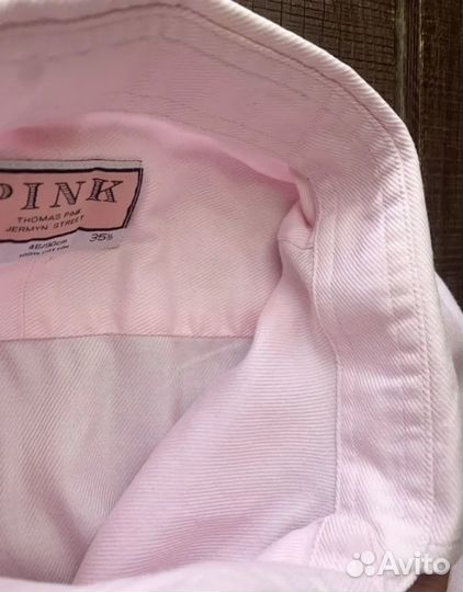 Розовая рубашка под запонки 46 ворот