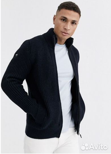 Кардиган Superdry темно-cиний на молнии