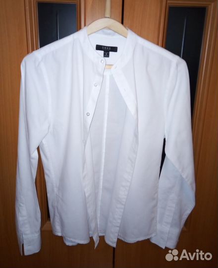 Рубашка мужская, подростковая, белая, размер S