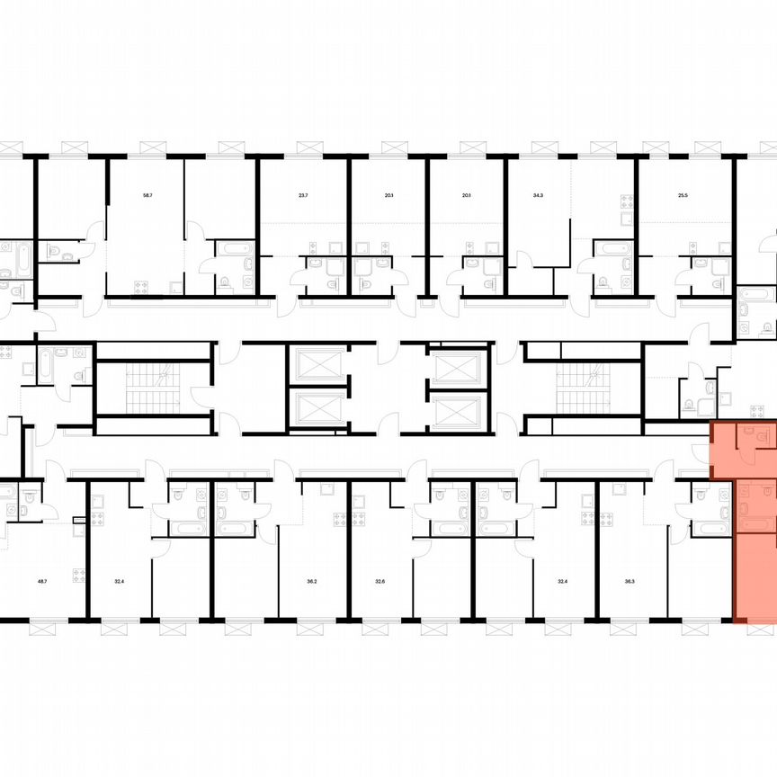 2-к. квартира, 52 м², 25/33 эт.