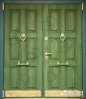 Двустворчатая уличная дверь с терморазрывом