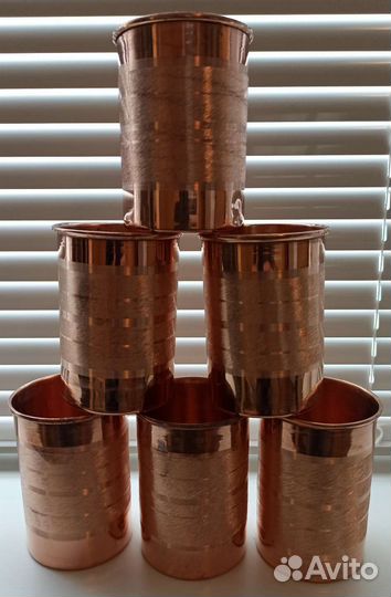 Медный стакан 300 мл (набор из 6-ти шт.)