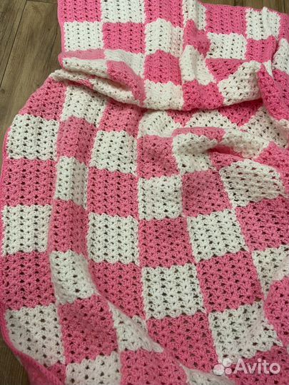 Вязаный плед ручная работа