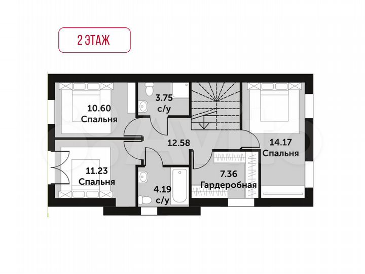 Таунхаус 195,3 м² на участке 2,8 сот.