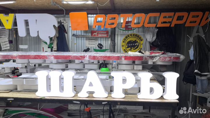 Рекламная вывеска Шары