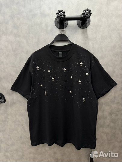 Футболка Chrome Hearts со стразами 2025