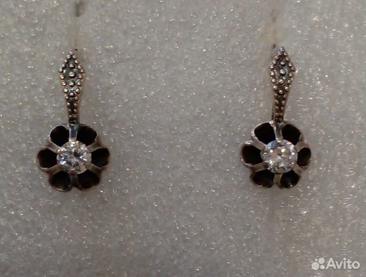 Серьги Серебро 875 проба СССР