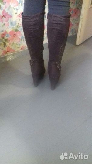 Зимние сапоги ботфорты