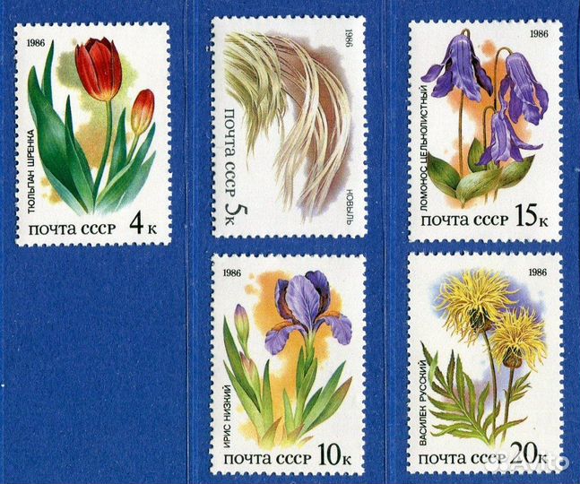 Почтовые марки СССР Флора Растения Грибы