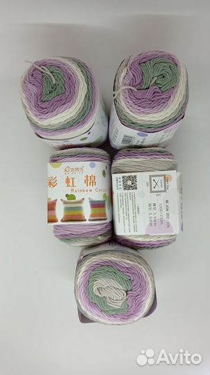 Пряжа для вязания хлопок с акрилом Rainbow Cotton