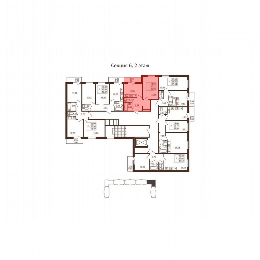 1-к. квартира, 39,9 м², 5/6 эт.