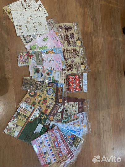 Материалы для скрапбукинга, наклейки, штампы