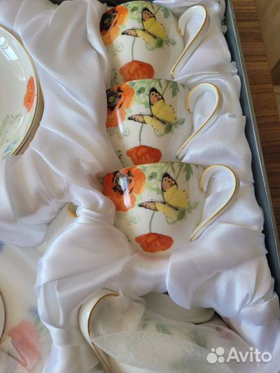 Сервиз чайный костяной фарфор Top art