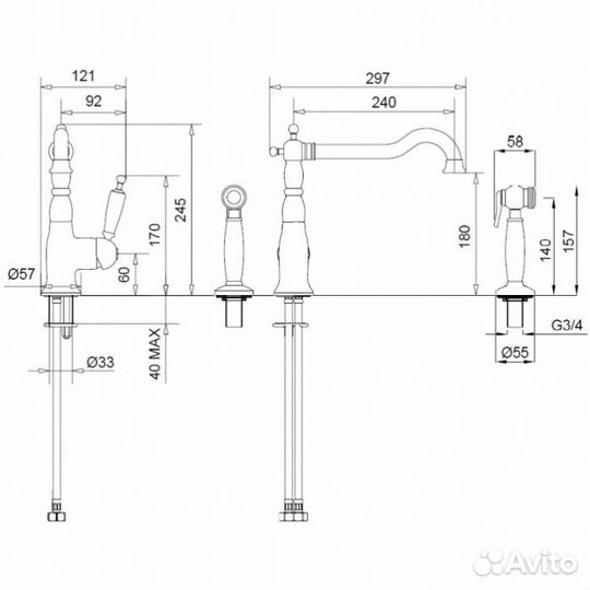 Смеситель для кухни Migliore Oxford 25796 хром