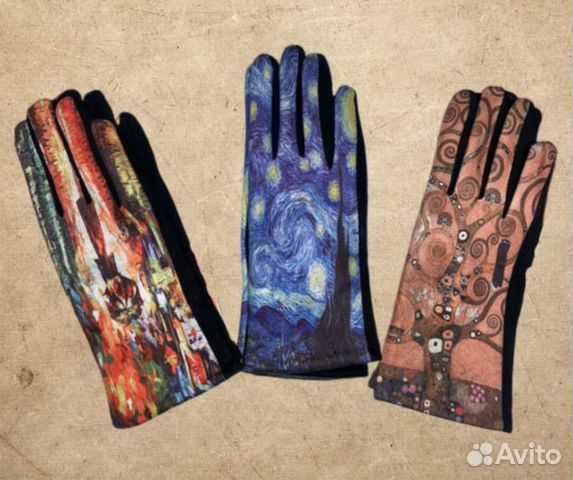 Женские перчатки - художественная роспись(Ван Гог) объявление продам
