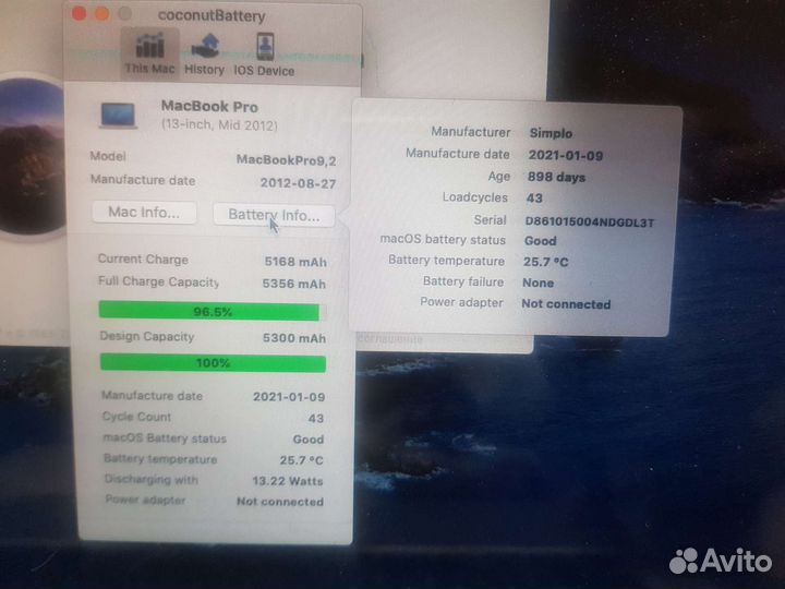 Apple MacBook Pro 13 i7 2,9 mid 2012