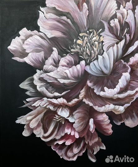 Интерьерная картина пионы маслом