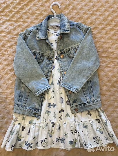 Джинсовый пиджак+платье