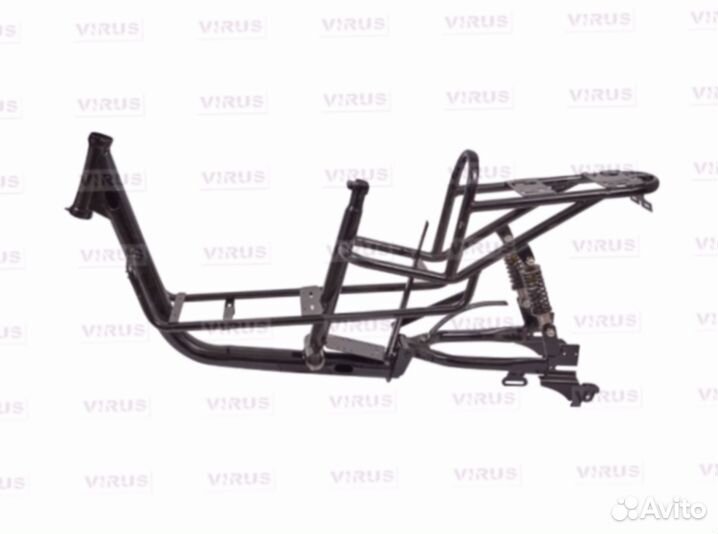 Рама металическая с амортизатором для электровелосипеда