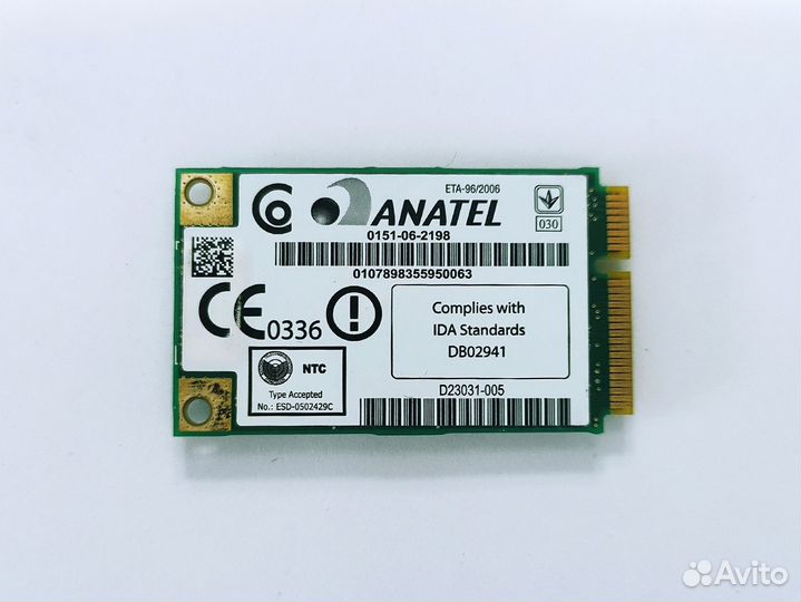 Wi-Fi адаптер Intel WM3945ABG/ Anatel 0151-06-2198