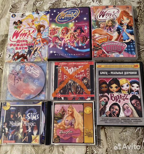 Компьютерные диски Sims Bratz Winx Barbie