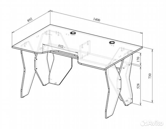 Стол компьютерный Форсаж-1