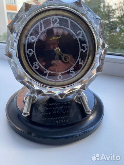 Часы настольные Маяк СССР хрусталь