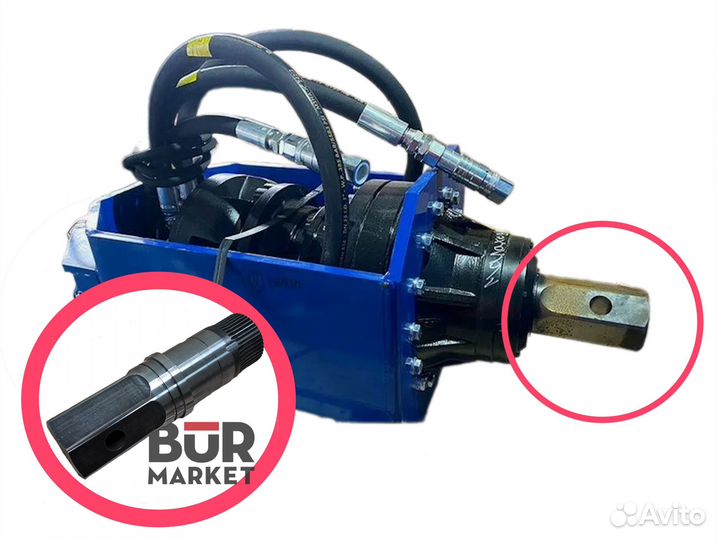 Вал выходной hydra T8000 шестигранник 100