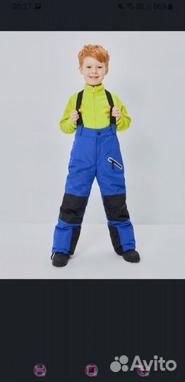 Брюки утеплённые на лямках