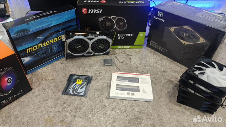 Игровой пк Intel 12100f +Msi1660s, монитор 165гц