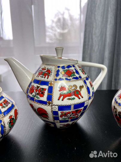 Чайный фарфоровый сервиз Русский Лубок лфз