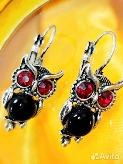 Комплект бижутерии совы