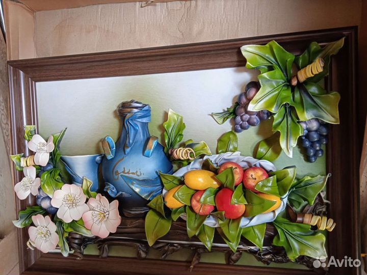 Картина объёмная из кожи