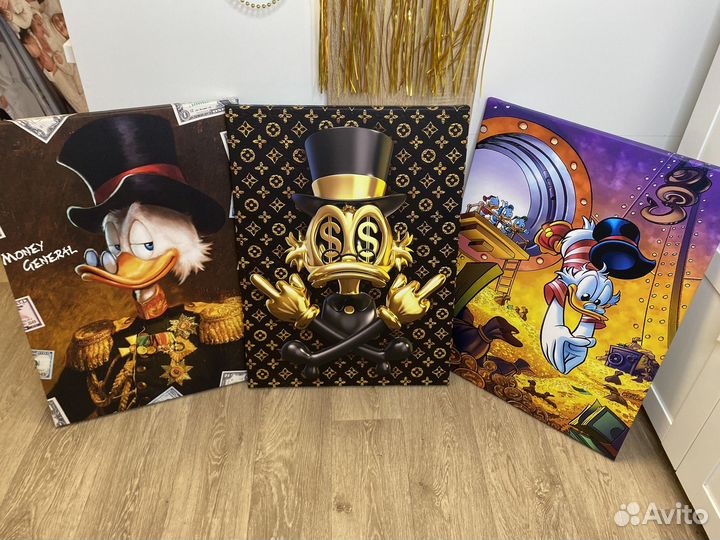 Картины на холсте 50х70см Скрудж, классный подарок