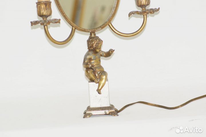 Винтажное зеркало Зеркало светильник Путти 19 в